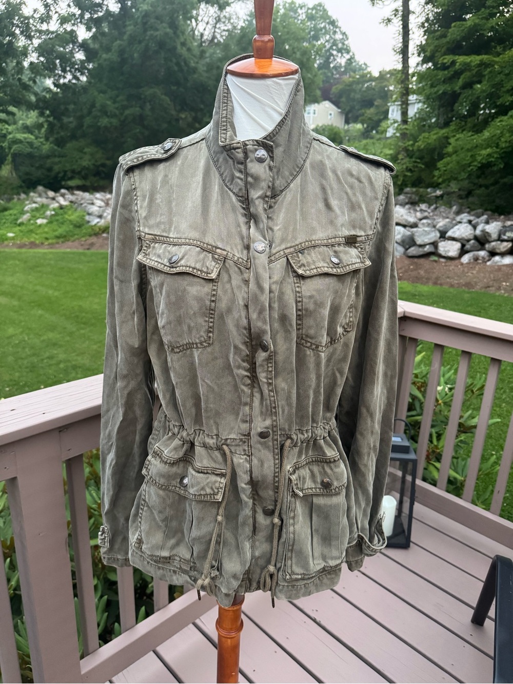 Max Jeans Utility Cargo Military Army Jacket Size L